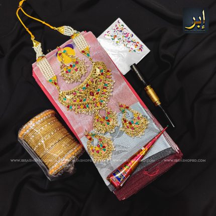 চাঁদনি সিল্ক শাড়ি কম্বো